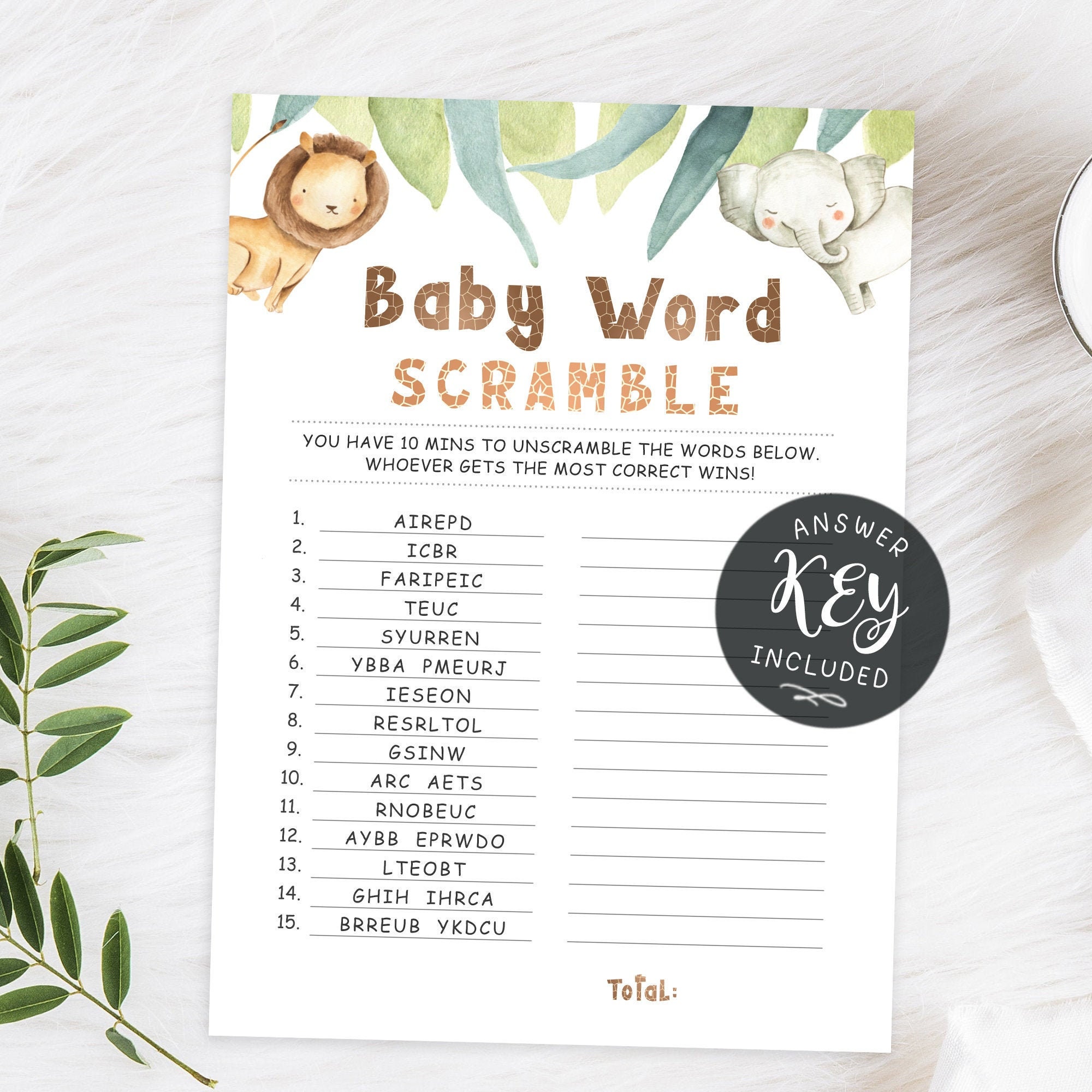 Baby Word Scramble Baby Shower Games Scramble Baby Games Etsy