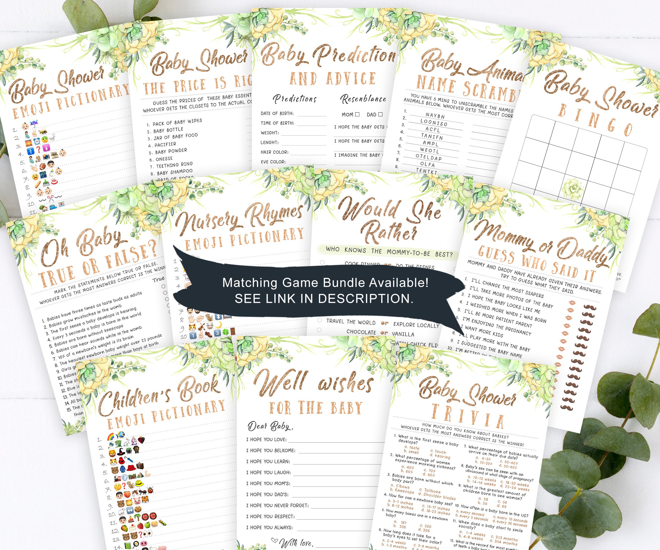 EDITABLE Baby Shower Time Capsule Greenery Time Capsule Sign Etsy