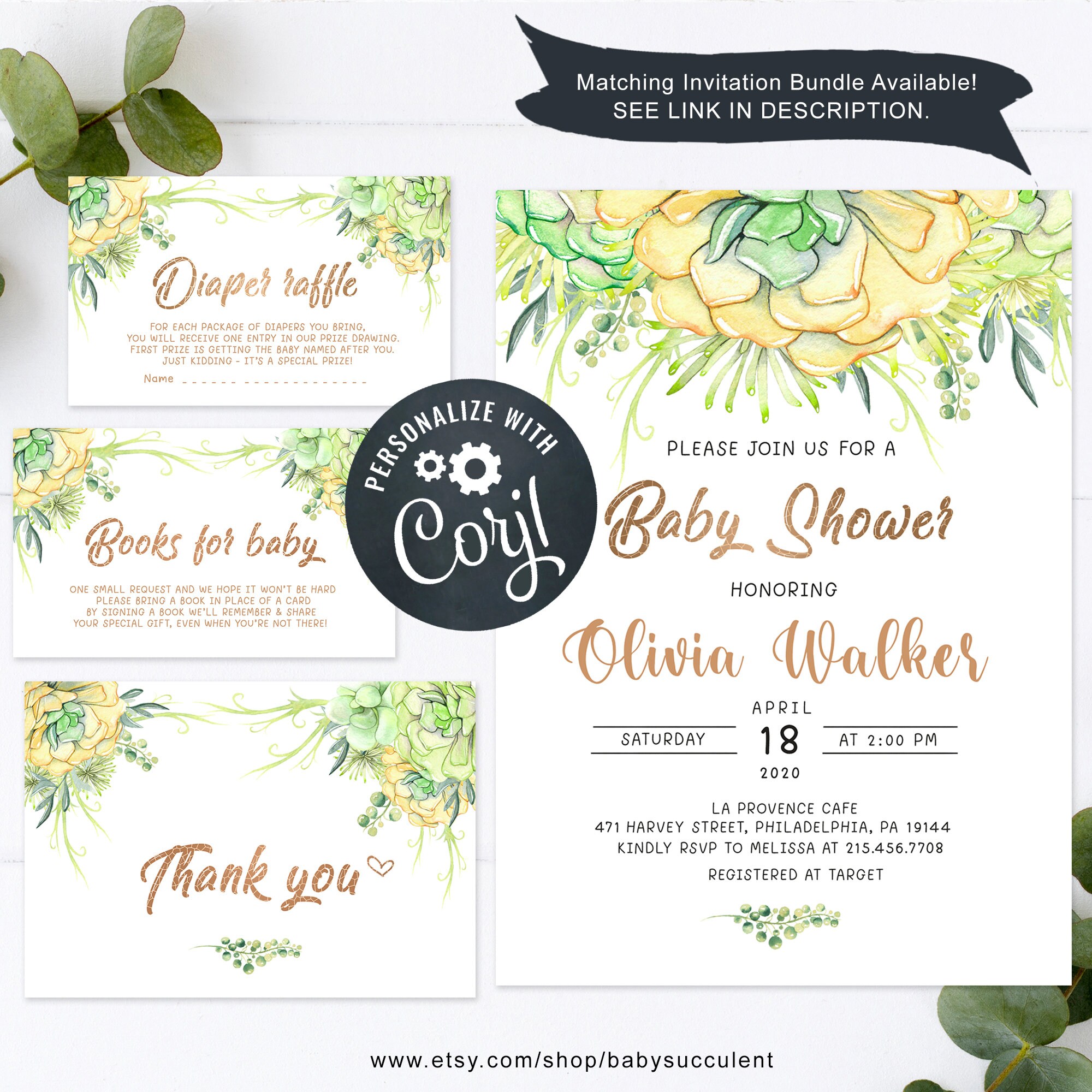 EDITABLE Baby Shower Time Capsule Greenery Time Capsule Sign Etsy