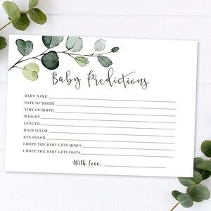 Cartes de prédictions de bébé, jeu de baby shower 61