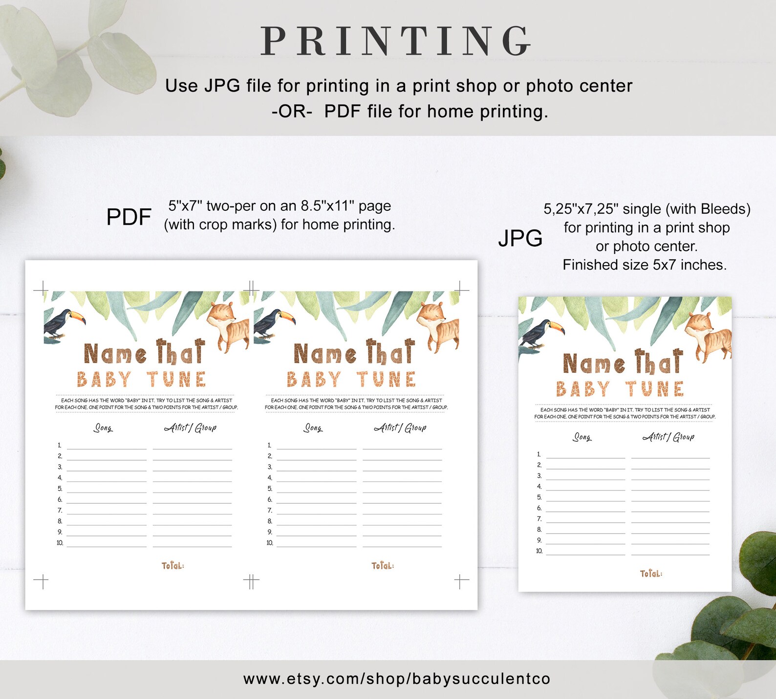 Name That Baby Tune Printable Baby Game Baby Shower Game - Etsy