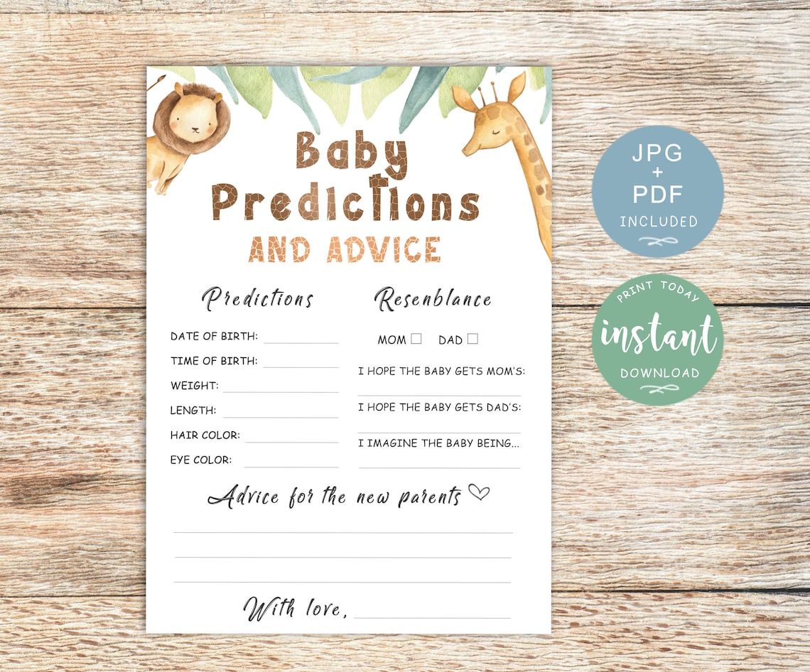 Jungle Baby Shower Game Bundle Baby Shower Games Printable | Etsy