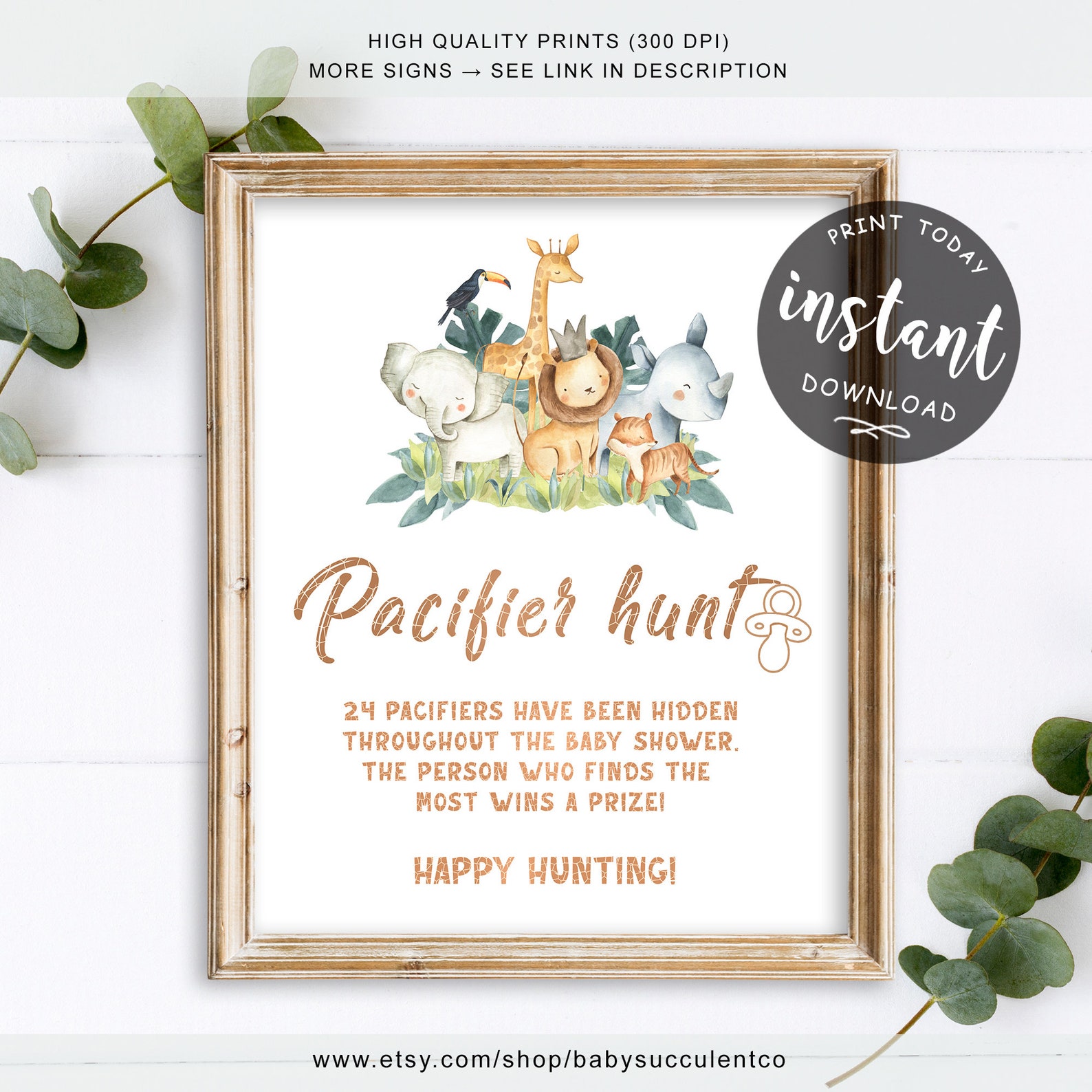 Pacifier Hunt Baby Shower Game Finds Pacifier Baby Game Etsy