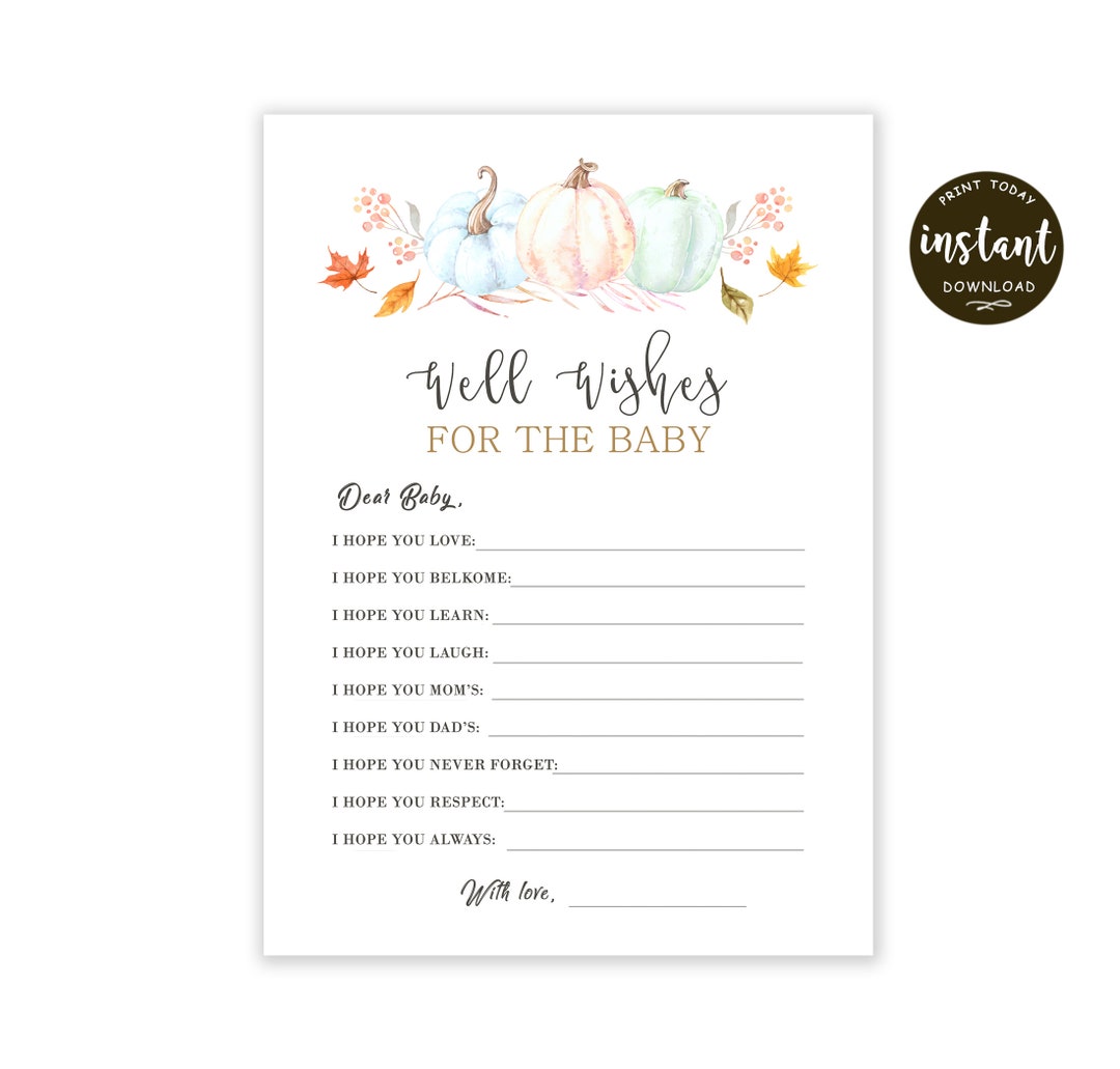 wishes-for-baby-baby-shower-game-card-printable-fall-pumpkin-etsy