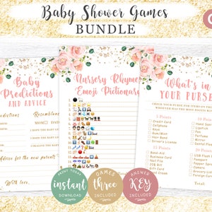 Baby shower game set, Instant Download, Printable Games 31