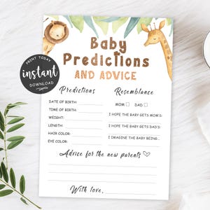 Prédictions et conseils pour bébé, cartes de conseils pour baby shower, téléchargement immédiat 21