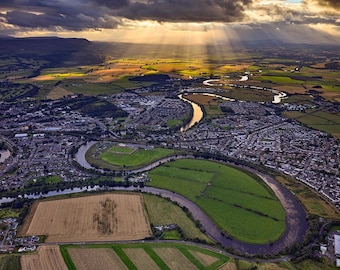 River Forth Aerial Print, Stirling Scotland, Fine Art Photography