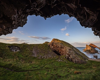 Bow Fiddle Rock Scotland Art Print, Portknockie Coastline Photo