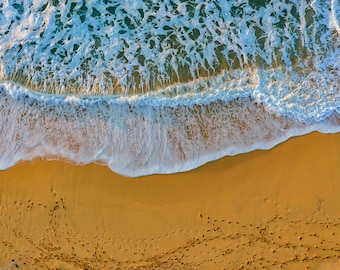 Isle of Harris Beach Print, Scotland Fine Art, Waves and Footprints