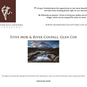 A5 Greeting Card featuring Unique Scotland Landscape Etive Mor & River Coupall, Glen Coe image 2