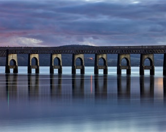 Tay Rail Bridge Sunset, Dundee, Scotland - A3, A2 or A1 Scottish Fine Art Photo Print Signed - Free UK Delivery