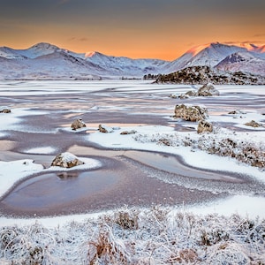 Winter Sunrise, Rannoch Moor, Glen Coe, Scotland - A3, A2 or A1 Scottish Fine Art Photo Print Signed - Free UK Delivery