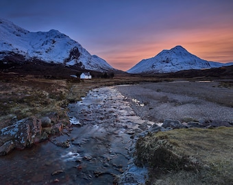 Glen Coe/Glencoe Sunset, Scotland - A3, A2 or A1 Scottish Fine Art Photo Print Signed - Free UK Delivery