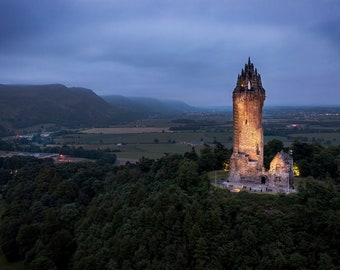 Wallace Monument at Night, Scotland - A3, A2 or A1 Scottish Fine Art Photo Print Signed - Free UK Delivery