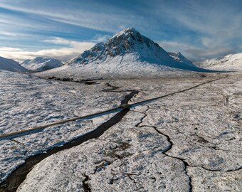 Winter at Buachaille Etive Mor, Glen Coe, Scotland - A3, A2 or A1 Scottish Fine Art Photo Print Signed - Free UK Delivery