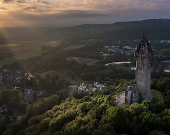 Wallace Monument Sunset, Schotland - A3, A2 of A1 Scottish Fine Art Photo Print Signed - Gratis levering in het Verenigd Koninkrijk