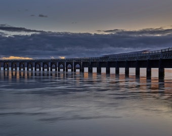 Tay Rail Bridge Train Sunset, Dundee, Scotland - A3, A2 or A1 Scottish Fine Art Photo Print Signed - Free UK Delivery