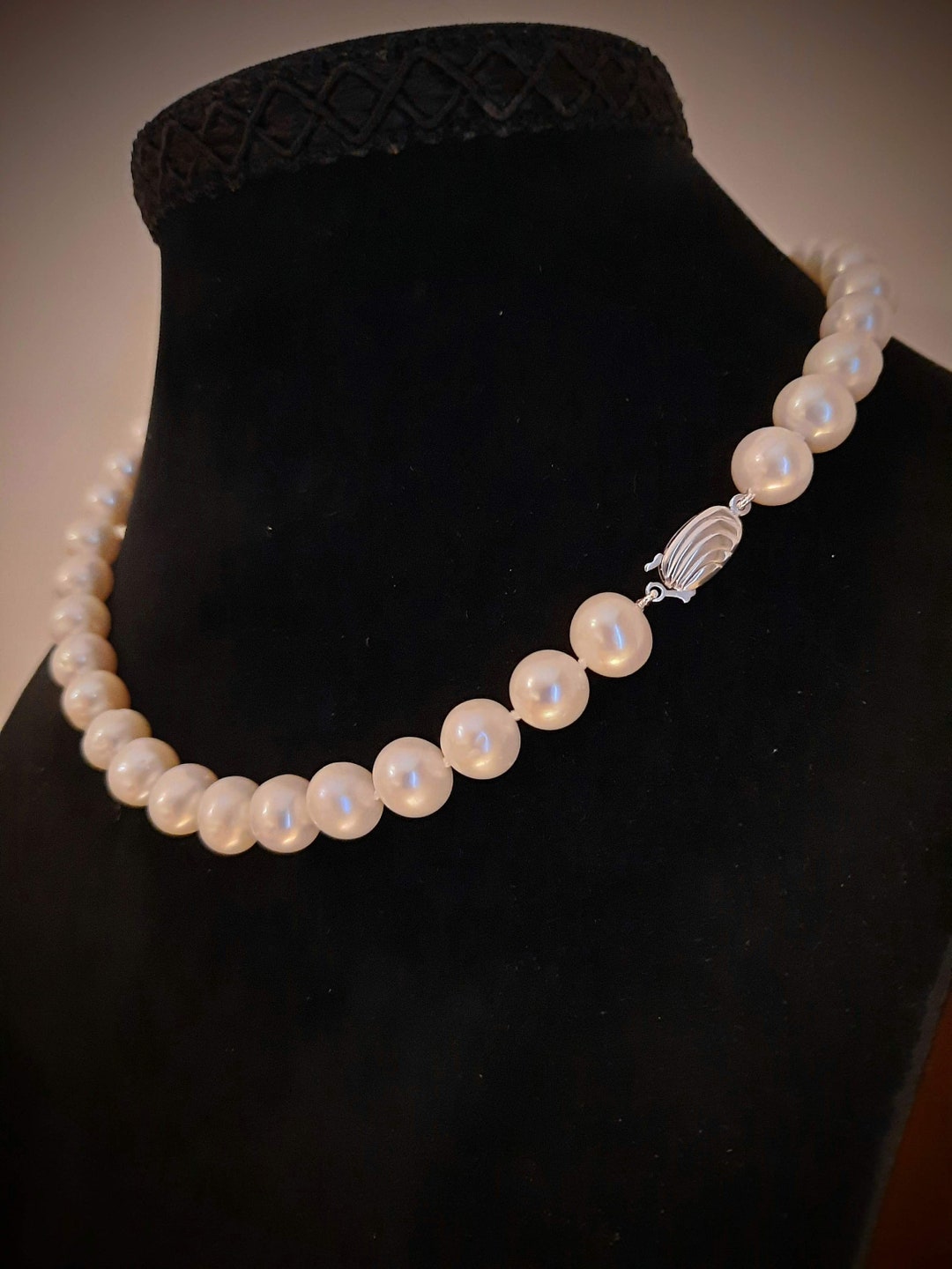 Collier Ancien En Perles Fines Naturelles - Fermoir En Argent - Bijou Vintage Légèrement Détendu