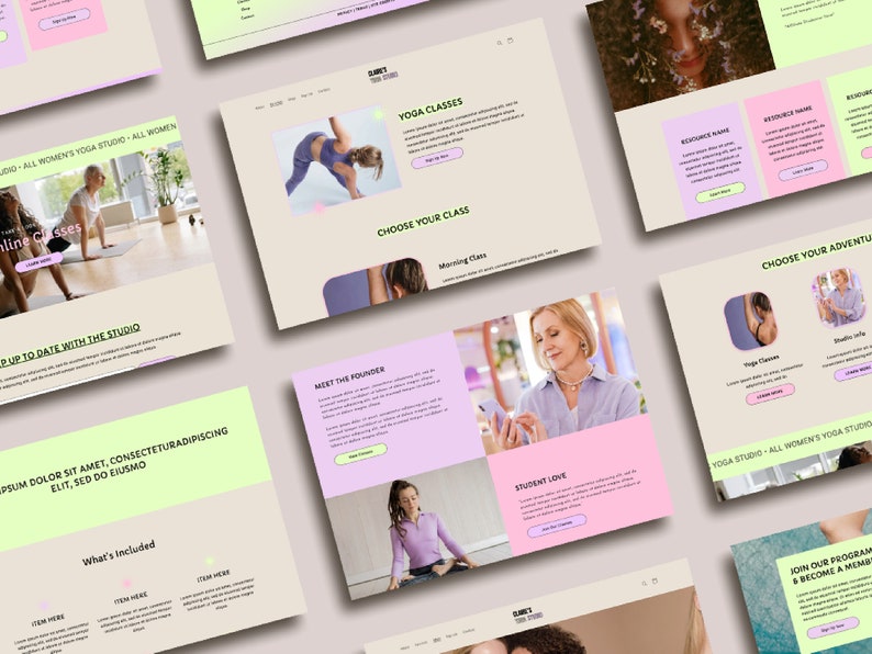 Claire Shopify Pagefly Website Template Bold & Colorful Website Wellness Website Template Studio Website image 2