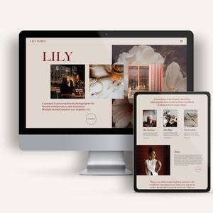 Lily James Full Website Template | DIVI Wordpress Template | Business Wordpress Template | Photographer Website | Small Business | Organic