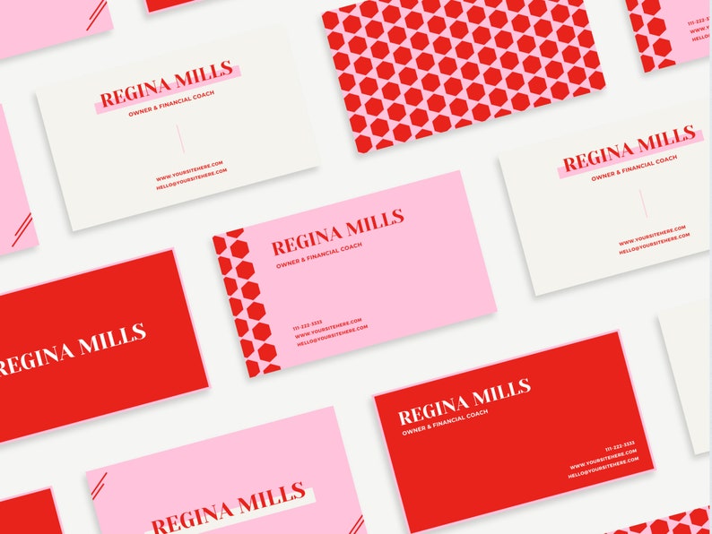 Regina Business Card Template Canva Business Card Print Design Template Modern & Bold Biz Card