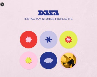 Daya Instagram Stories Highlights Templates | Adobe XD  | Bright & Playful | IG Stories | IG Highlights | Social Media Templates