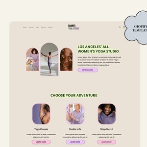 Claire Shopify Pagefly Website Template Bold & Colorful Website Wellness Website Template Studio Website image 1