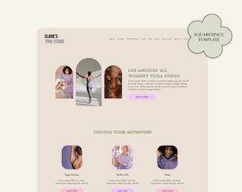 Claire - Squarespace Website Template | Bold & Colorful Website | Wellness Website Template | Studio Website