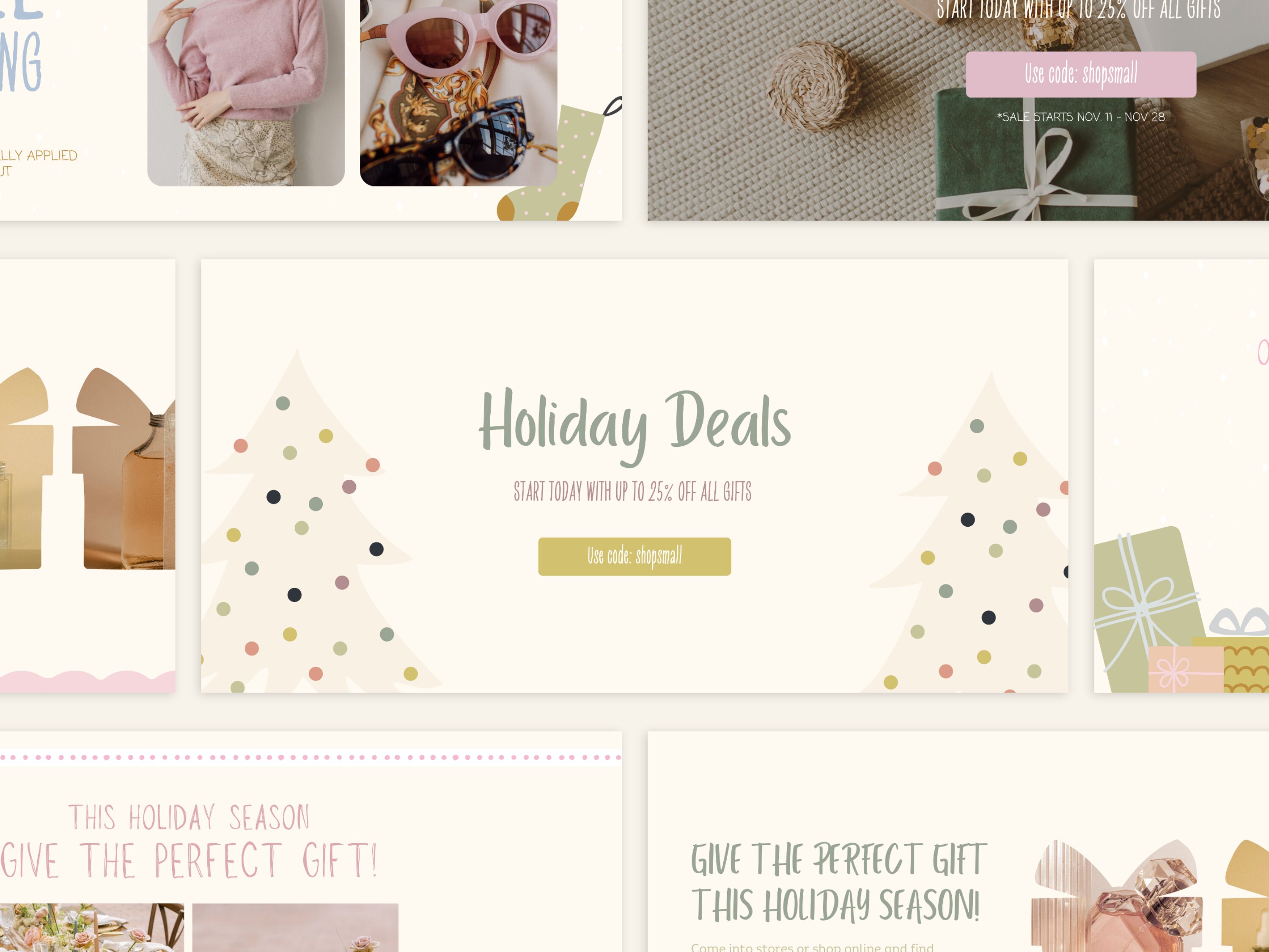 Holiday Website Banner Canva Templates Christmas Website Etsy