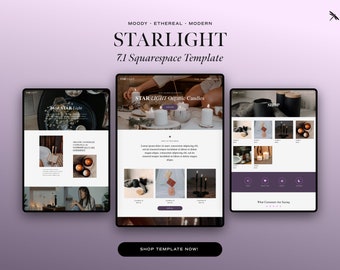 Starlight Squarespace Template  | E-Commerce Online Store Website | Squarespace 7.1 Fluid Engine Website Template | Ethereal Moody