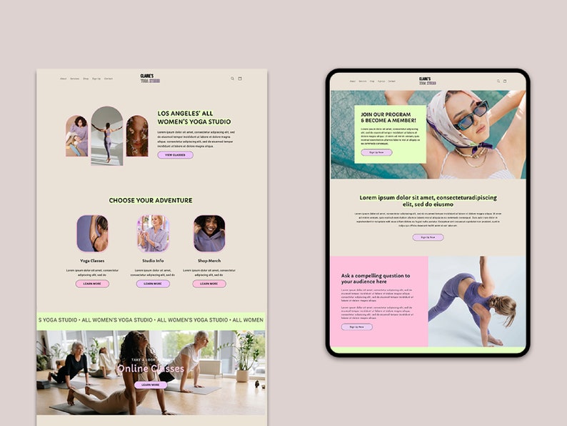 Claire Shopify Pagefly Website Template Bold & Colorful Website Wellness Website Template Studio Website image 8