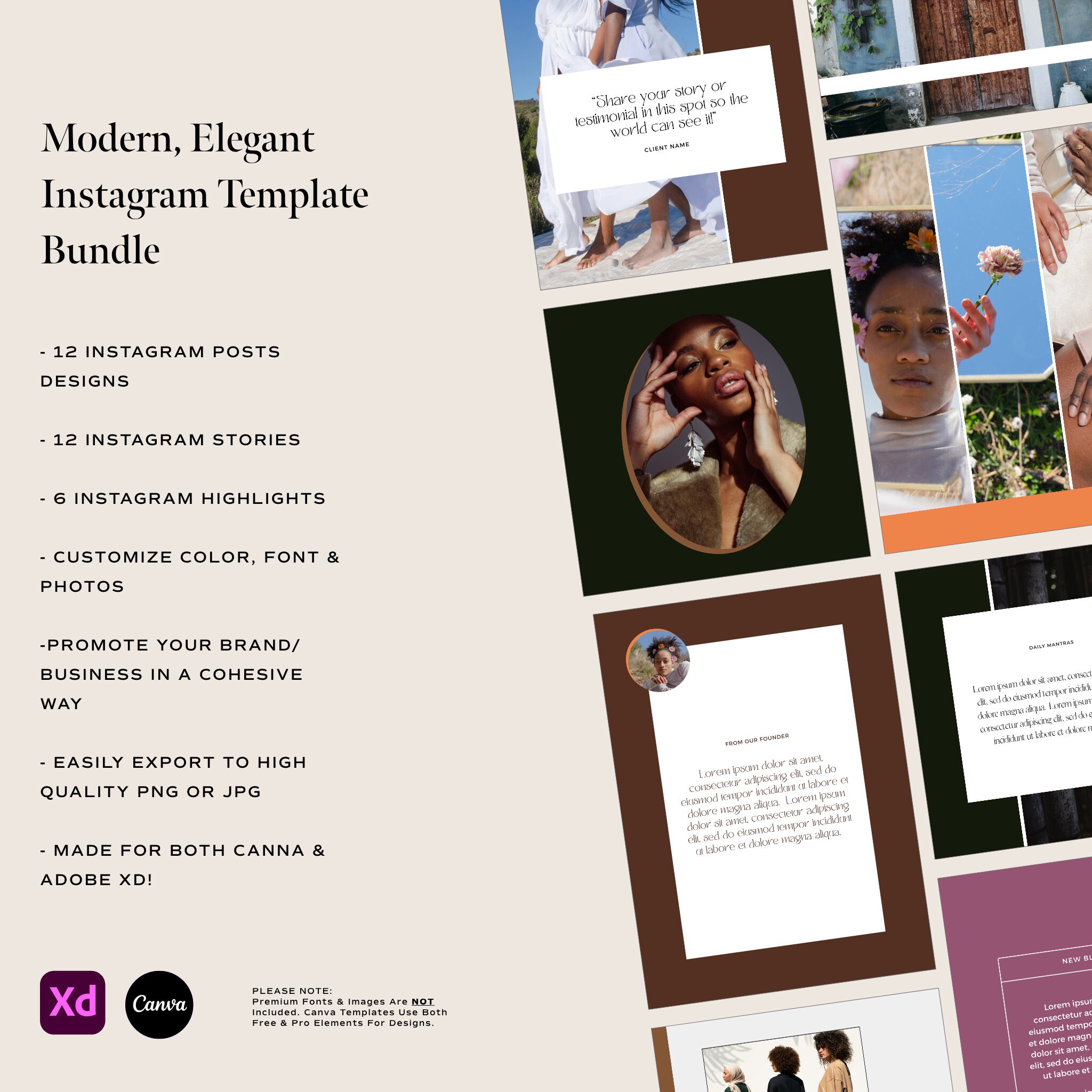 The Bridge - Instagram Template Bundle | Canva Template | Adobe XD ...