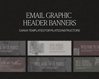 Balance Email Header Templates – Canva Editable Email Header Graphics for Wellness & Pilates | 6 Image-Based Designs | Flodesk Compatible