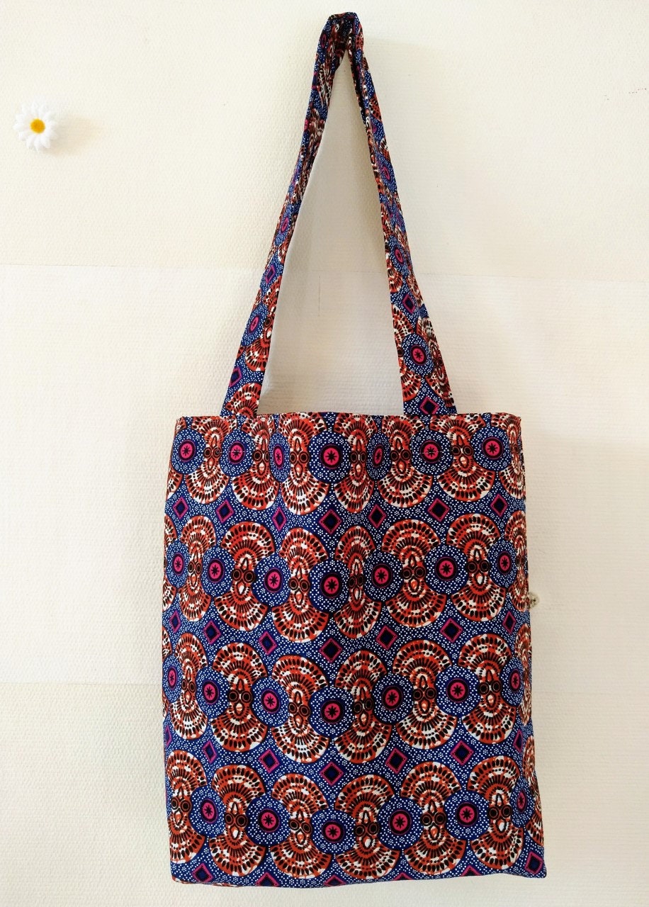 Tote bag en tissu wax doublé avec un fond Etsy