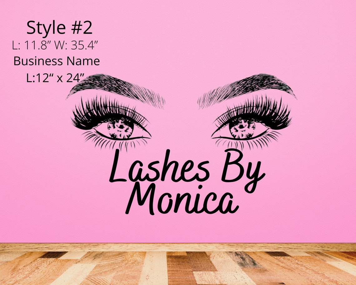 Custom Business Name Lash Wall Decal Etsy