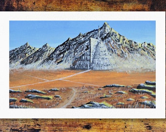 Minas Tirith, Gondor | Lord of the Rings Fanart, 6.5"x4.5" Gouache Painting