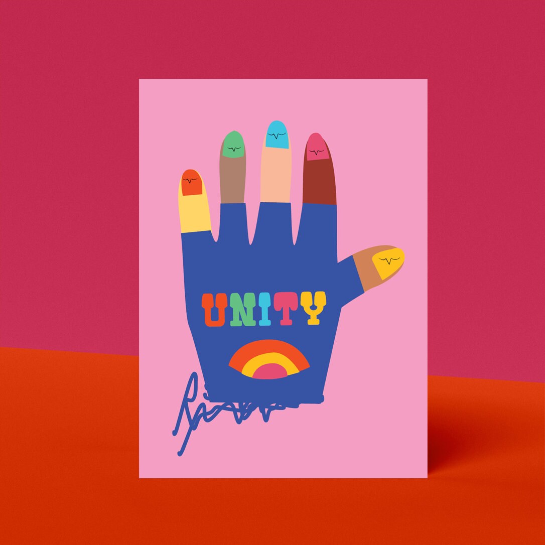 Affiche A5 | Décoration Joyeuse Message de Paix Unité Mitaine