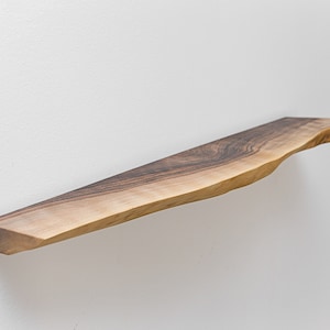 Live Edge Walnut Floating Shelves, Reclaimed Industrial Wooden Floating Shelves, Farmhouse Heavy Duty Floating Shelves, Bathroom Shelf