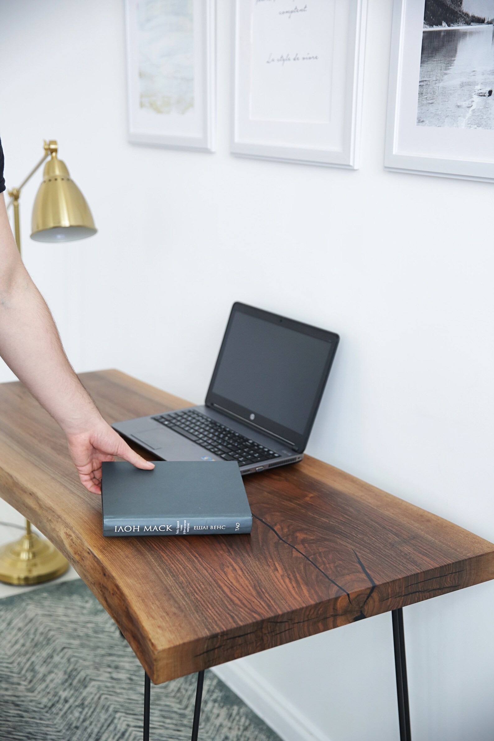 Live Edge Walnut Desk Computer Desk Reclaimed Wood Desk Etsy