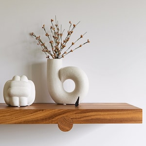 Custom Walnut Floating Shelves, Floating Book Shelves, Floating Shelves with Bracket, White Oak Floating Shelves, Wood Floating Shelves