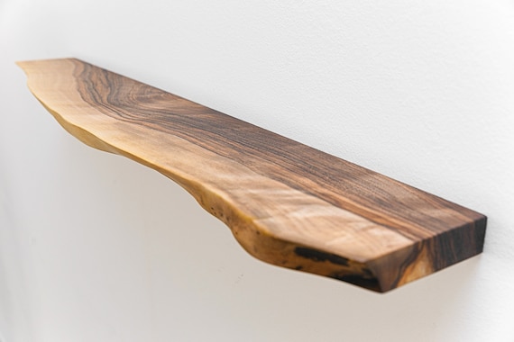 Live Edge Walnut Floating Shelves, Reclaimed Industrial Wooden Floating Shelves, Farmhouse Heavy Duty Floating Shelves, Bathroom Shelf