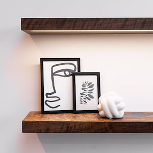 Custom Walnut Floating Shelves, Floating Book Shelves, Floating Shelves with Bracket, White Oak Floating Shelves, Wood Floating Shelves