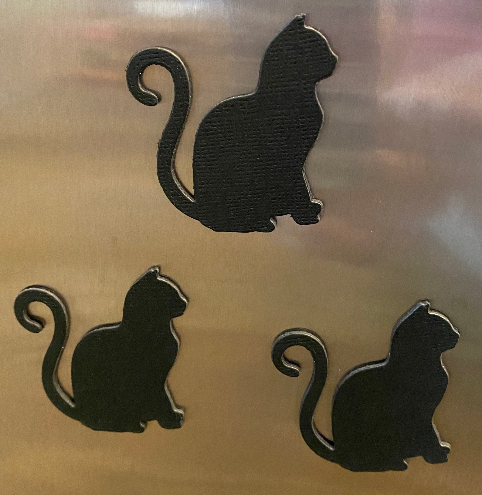 Black Cats large Die Cut Fridge Set of 3 by Etsy