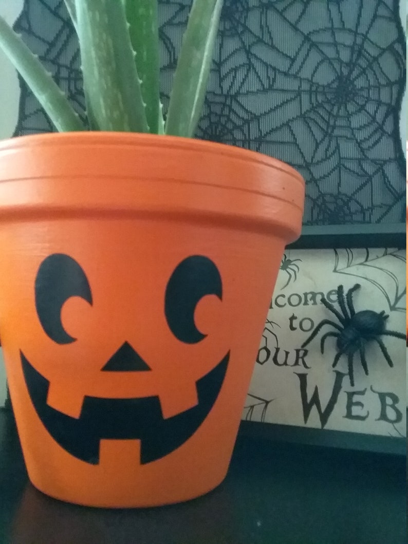 Jackolantern Planter Pumpkin Planter Jackolantern Pot Etsy