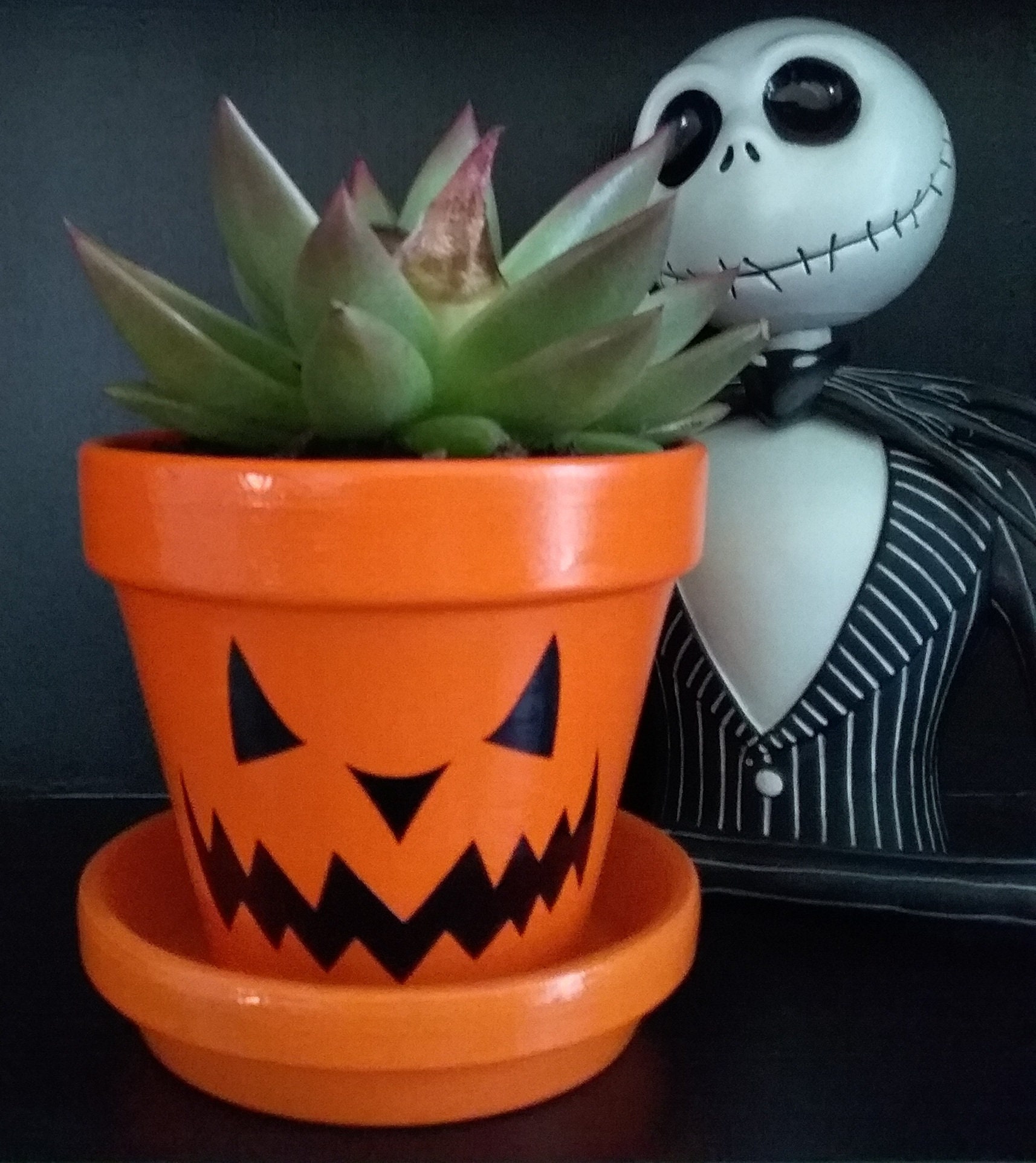 Jackolantern Planter Pumpkin Planter Jackolantern Pot Etsy