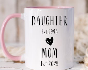 You&#39;re Going to Be a Mom Mug - Pregnancy Reveal for Daughter - Custom Est Year Gift - First Time Mom Mug - New Mom Surprise Cup