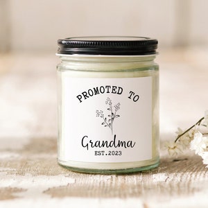 New Grandma Reveal Candle Custom Date Pregnancy Announcement Promoted To Grandma Baby Reveal Future Grandma Candle First Time Grandma