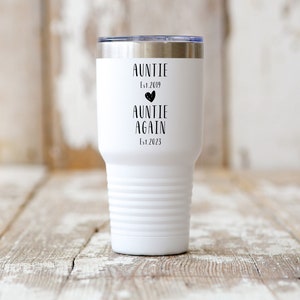 Auntie again tumbler,Baby reveal gift for sister,Second time auntie gift,Pregnancy announcement,Auntie again gift,Baby again,Est auntie gift