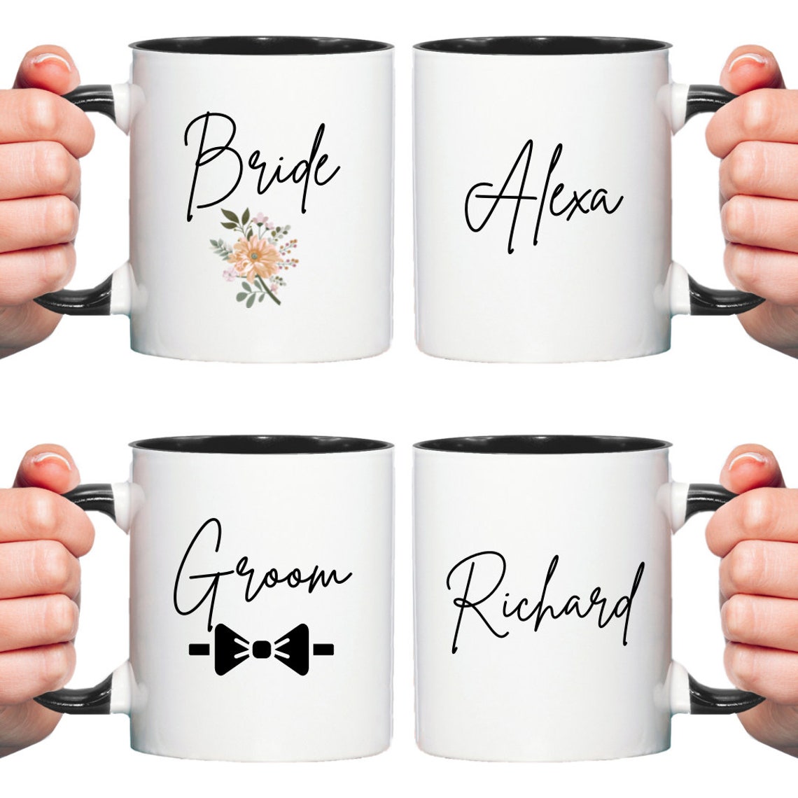 Bride and Groom coffee mug setPersonalized custom bride groom Etsy