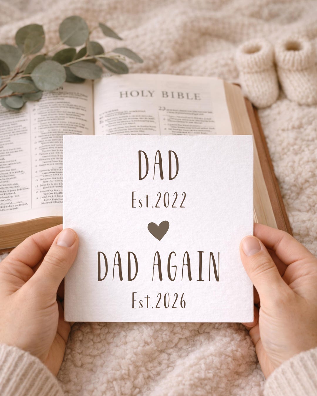 Full Daddy Again Dad Again Pregnancy Announcement, Personalized Dad Est Year Sign ...